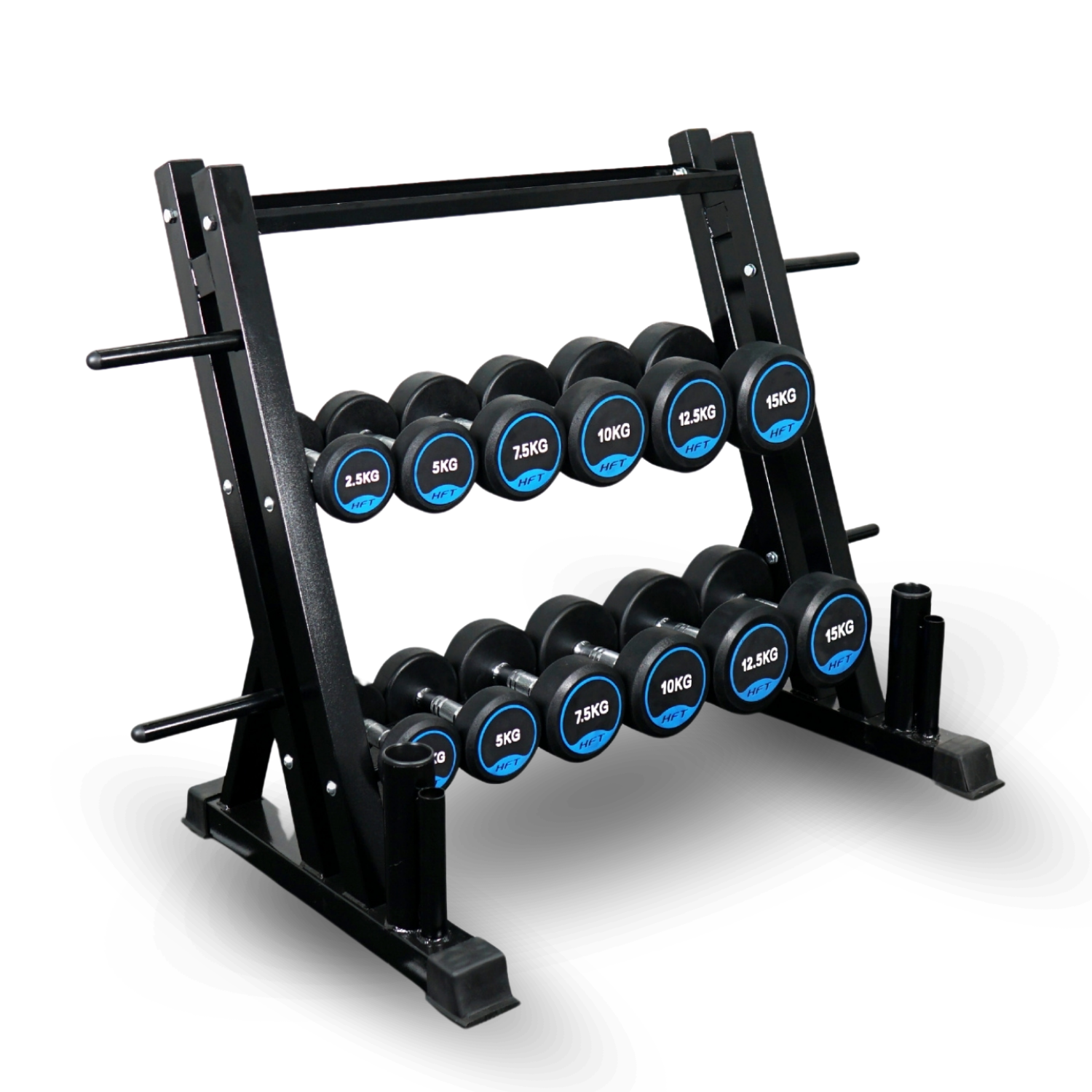 เซ็ตดัมเบล HFT แบบ 6 คู่ + แร็ควาง 3 ชั้น RUBBER FIX DUMBBELL RACK R603_0
